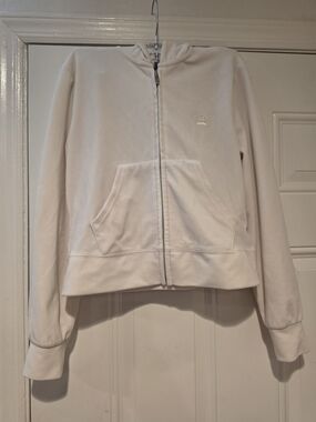 Juicy Couture Cream Zip-Up Hoodie Jacket